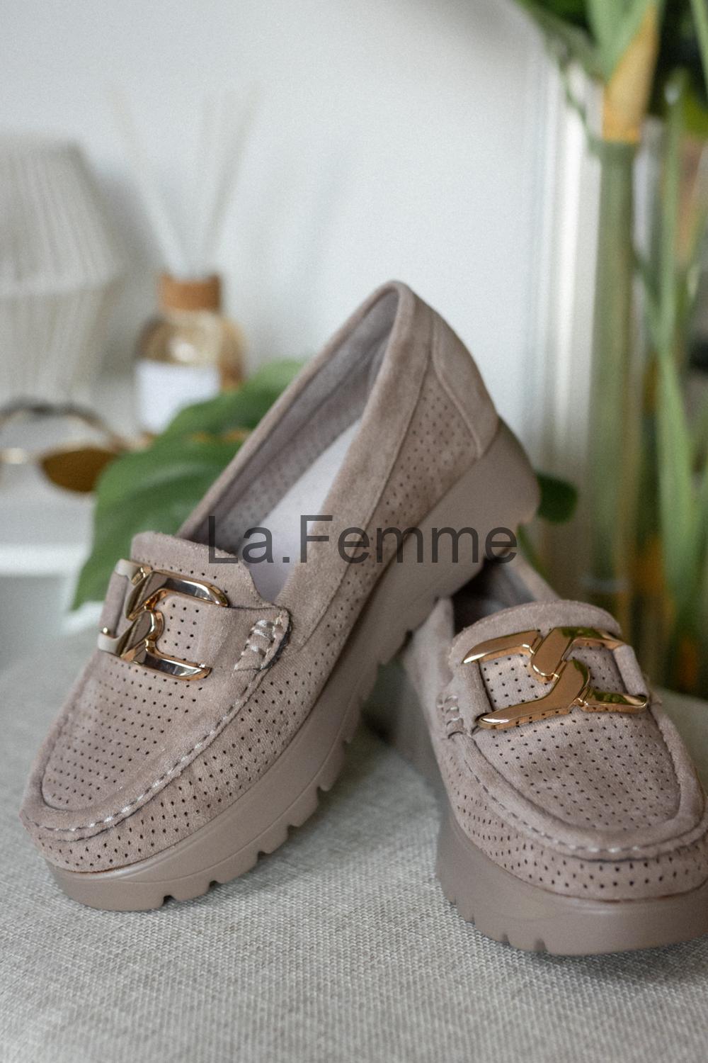 Elegantní dámské mokasíny, beige