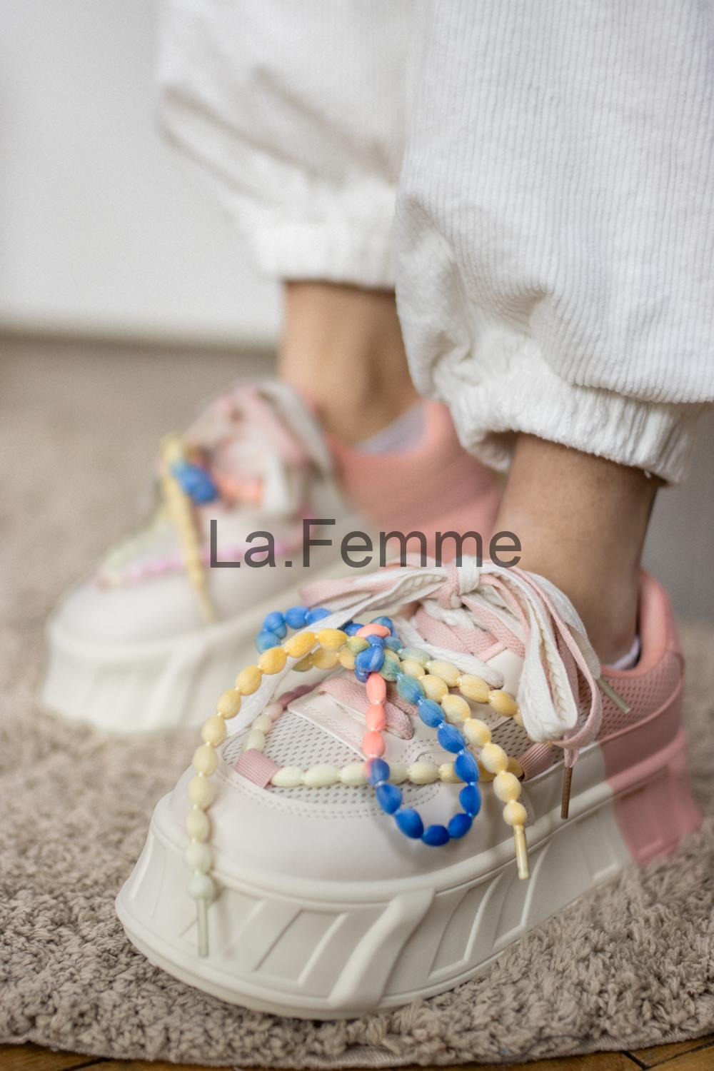 Dámské tenisky Playful Style, beige/pink