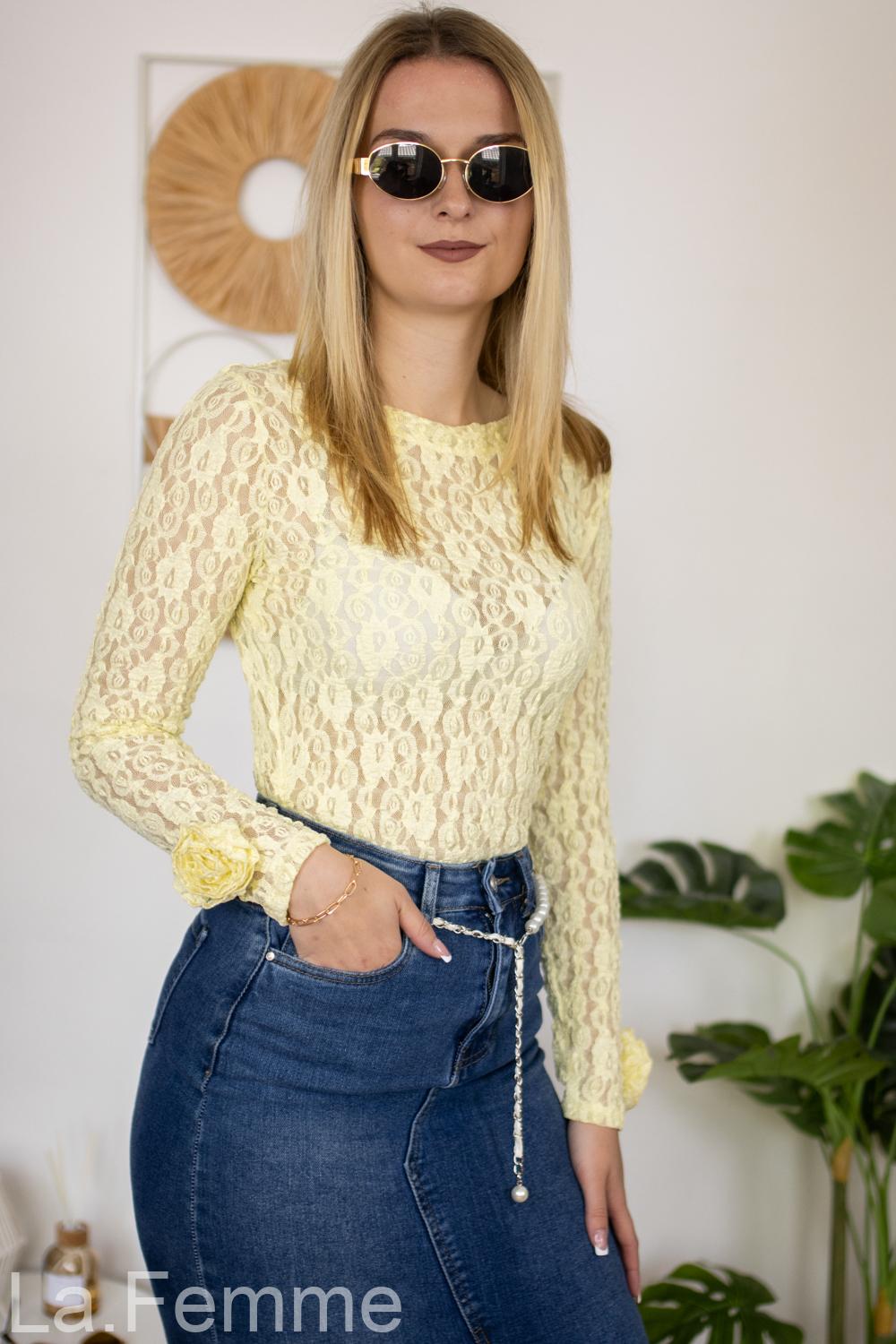 Dámská krajková halenka Melody, yellow