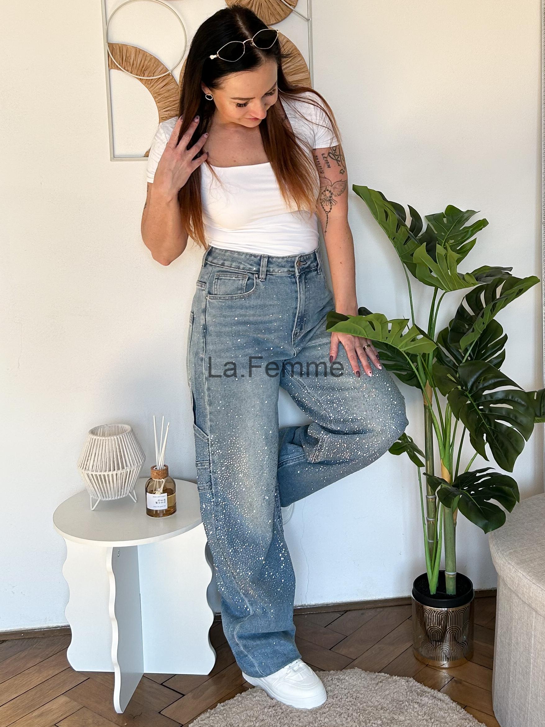 Dámské rifle wide leg Crystal