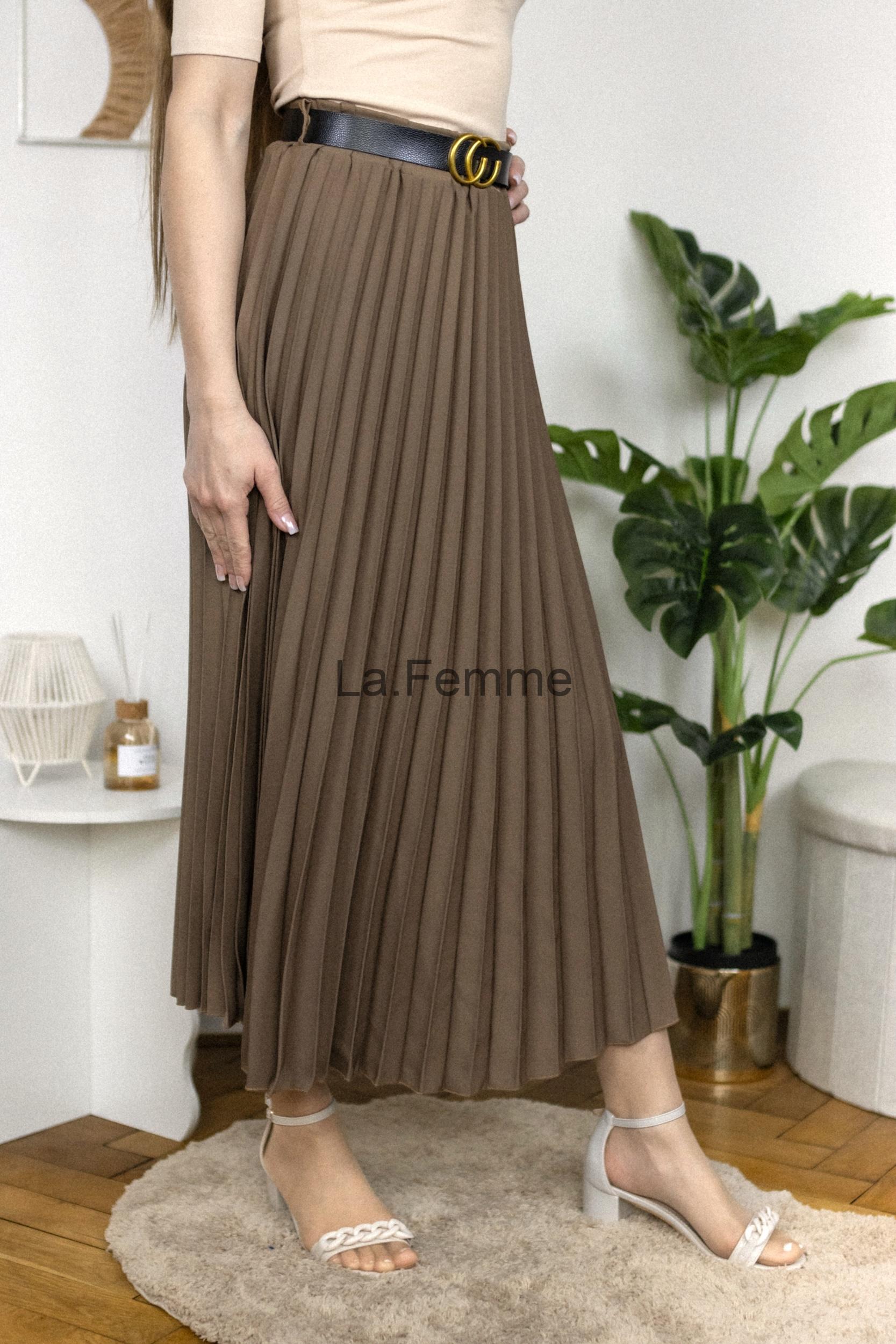 Plísovaná sukně, brown