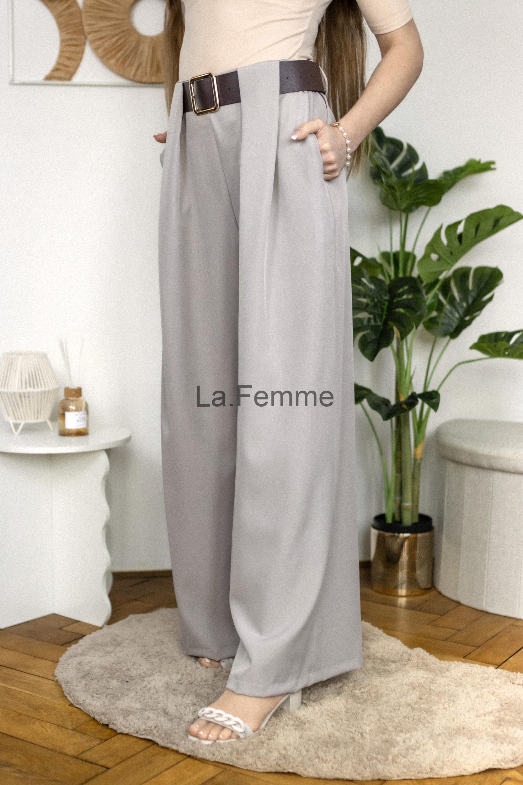elegantní kalhoty wide leg, beige