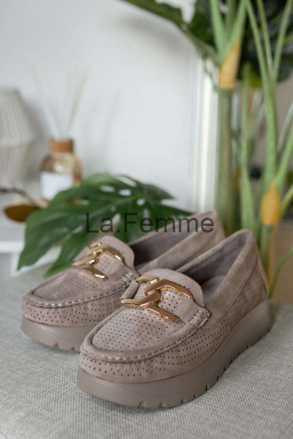 Elegantní dámské mokasíny, beige