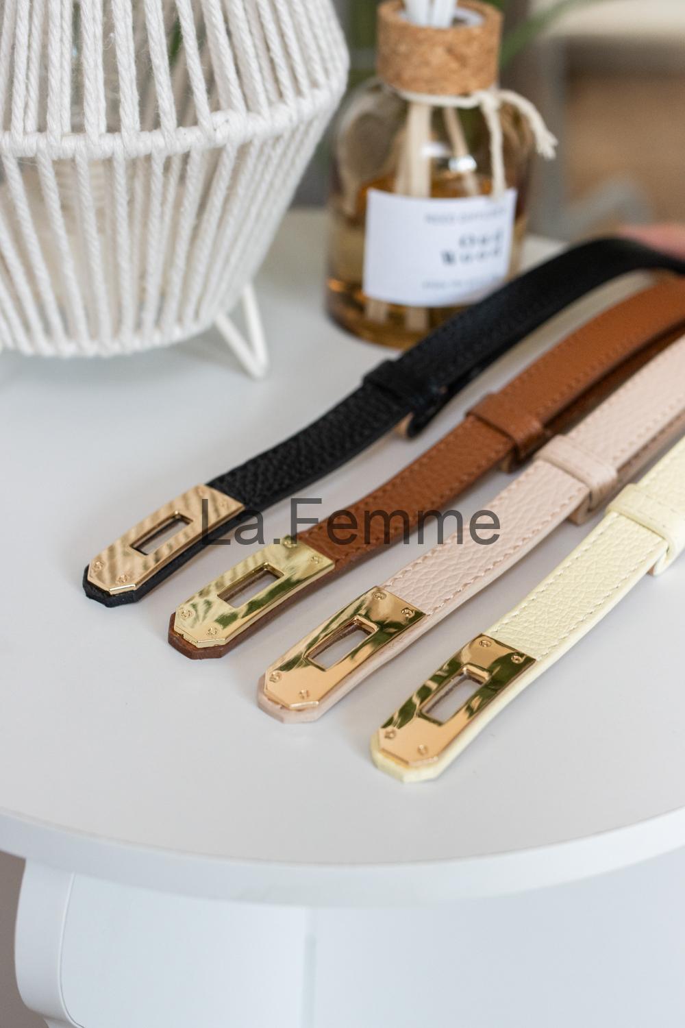 Kožený pásek, Beige