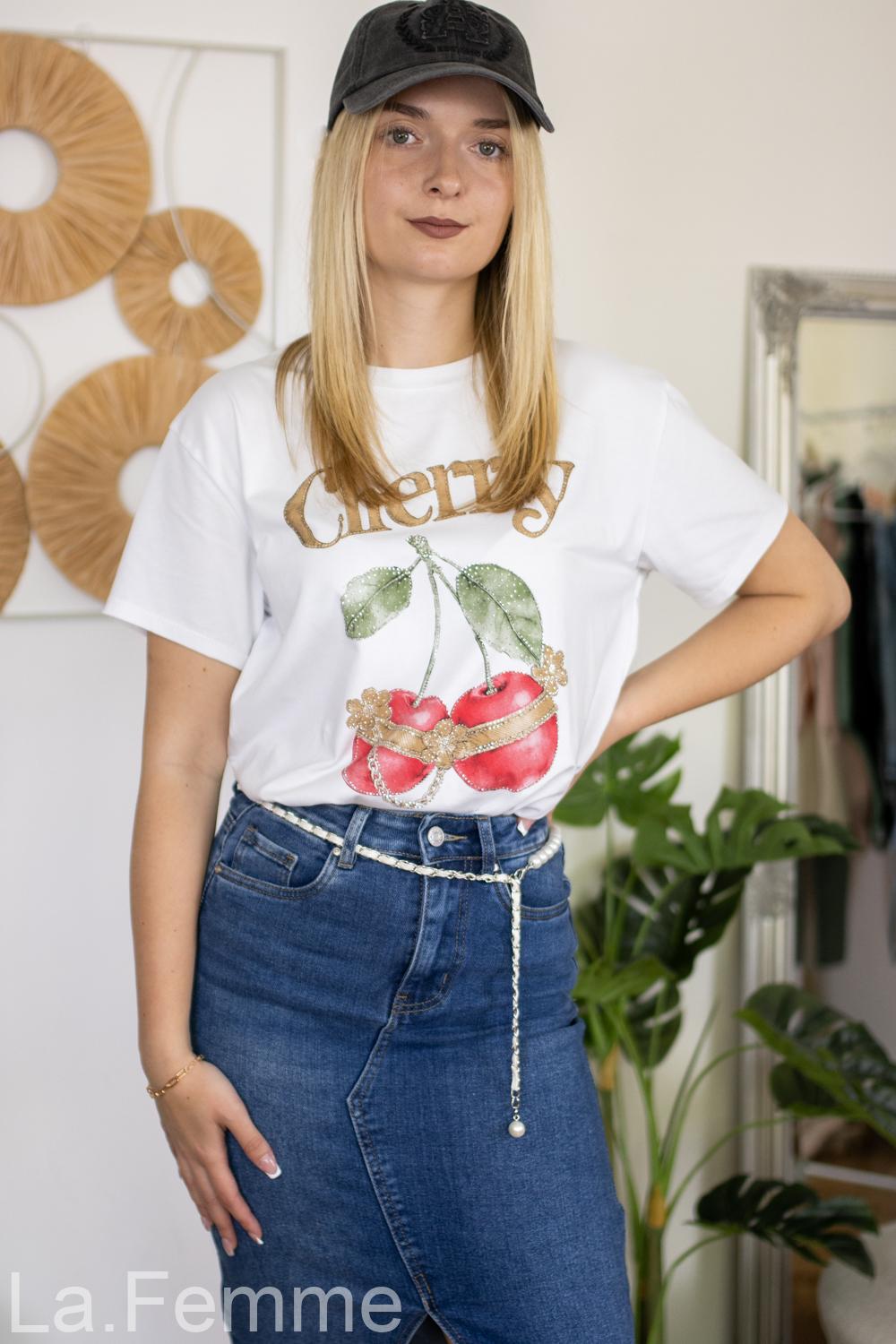Dámské tričko Cherry, white
