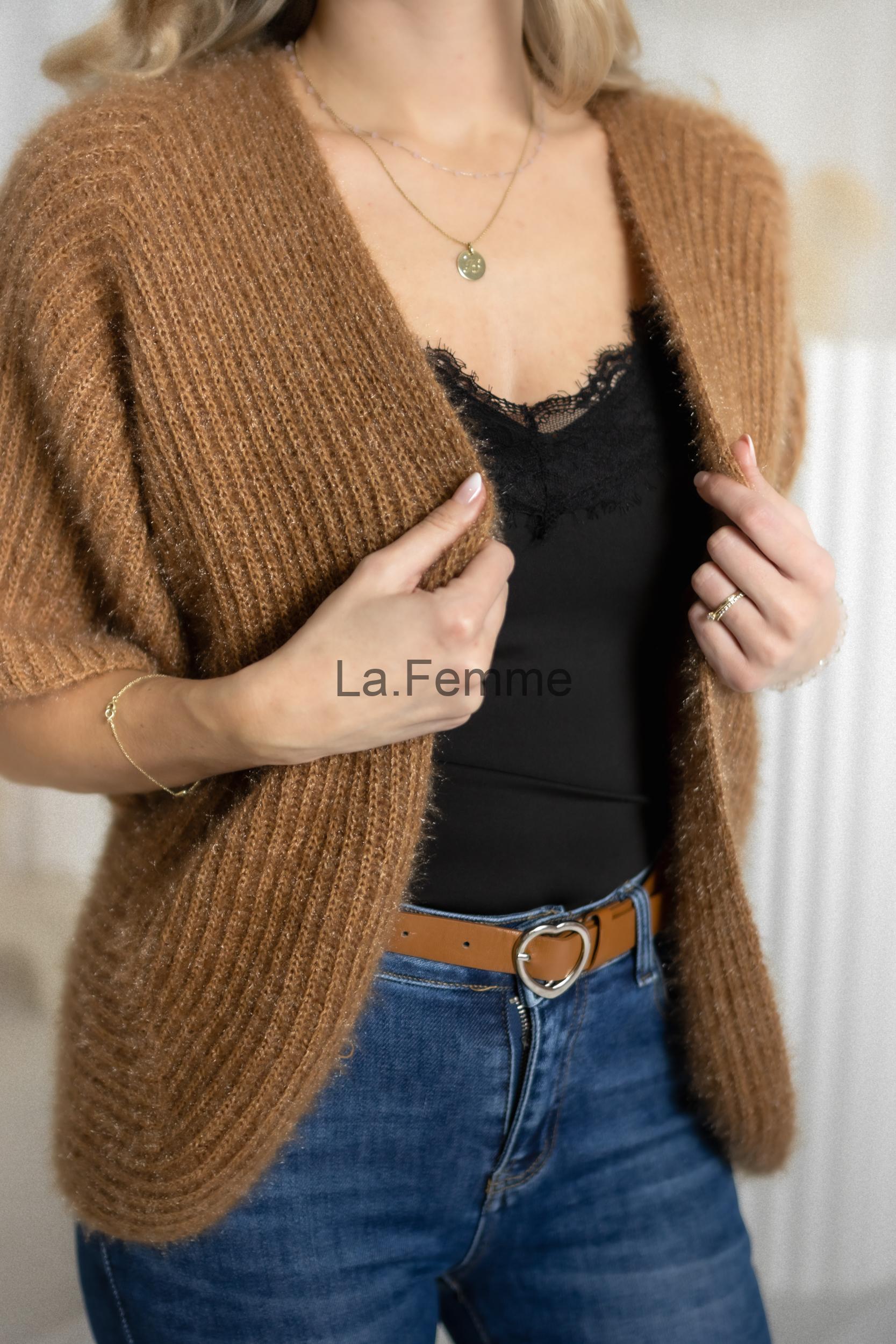 Krátký pletený kardigan, Brown