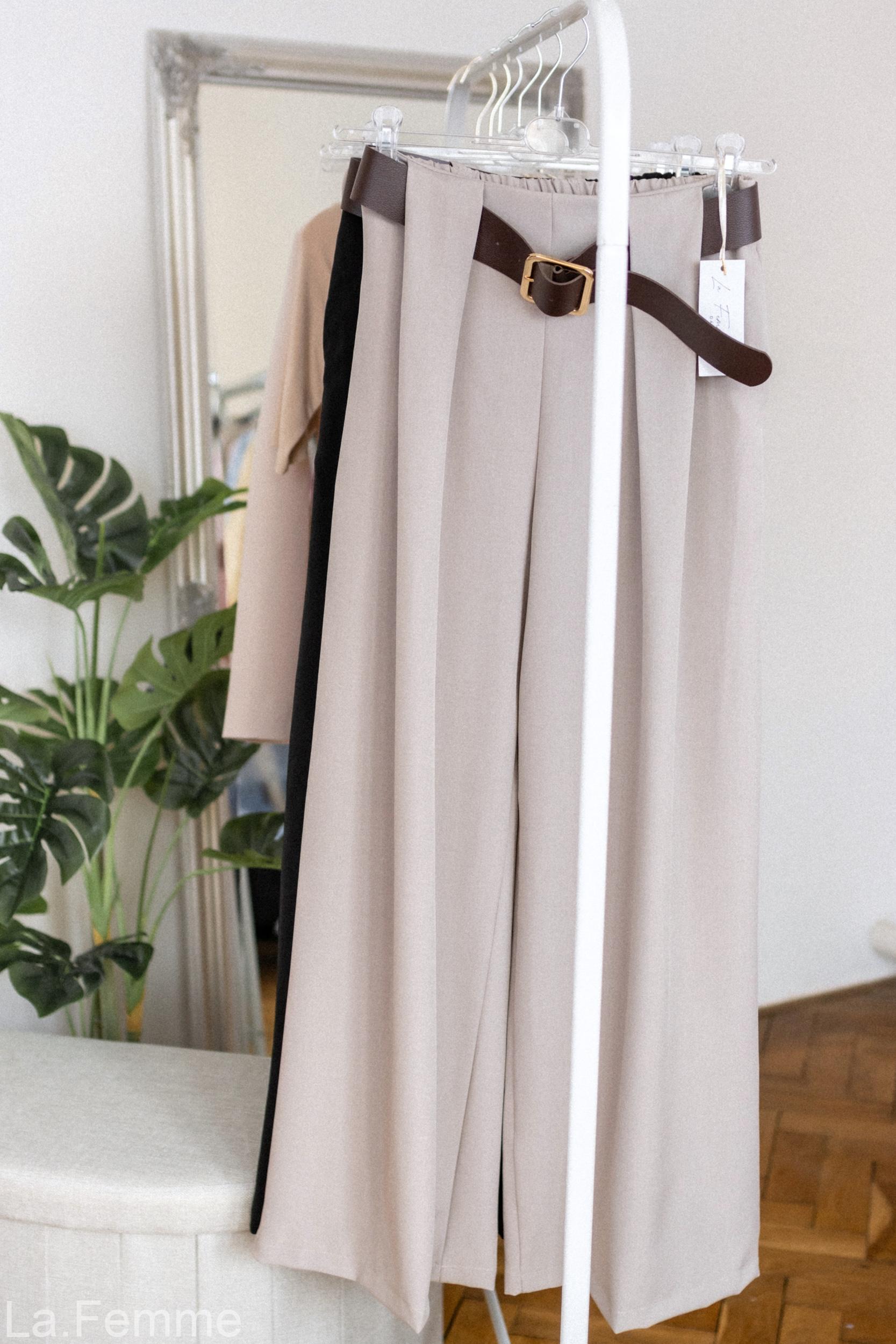 elegantní kalhoty wide leg, beige