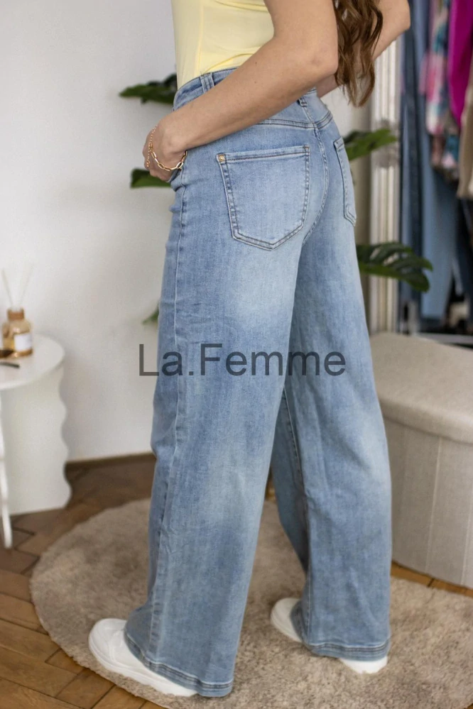 Dámské Džíny wide leg Mary, světle modré