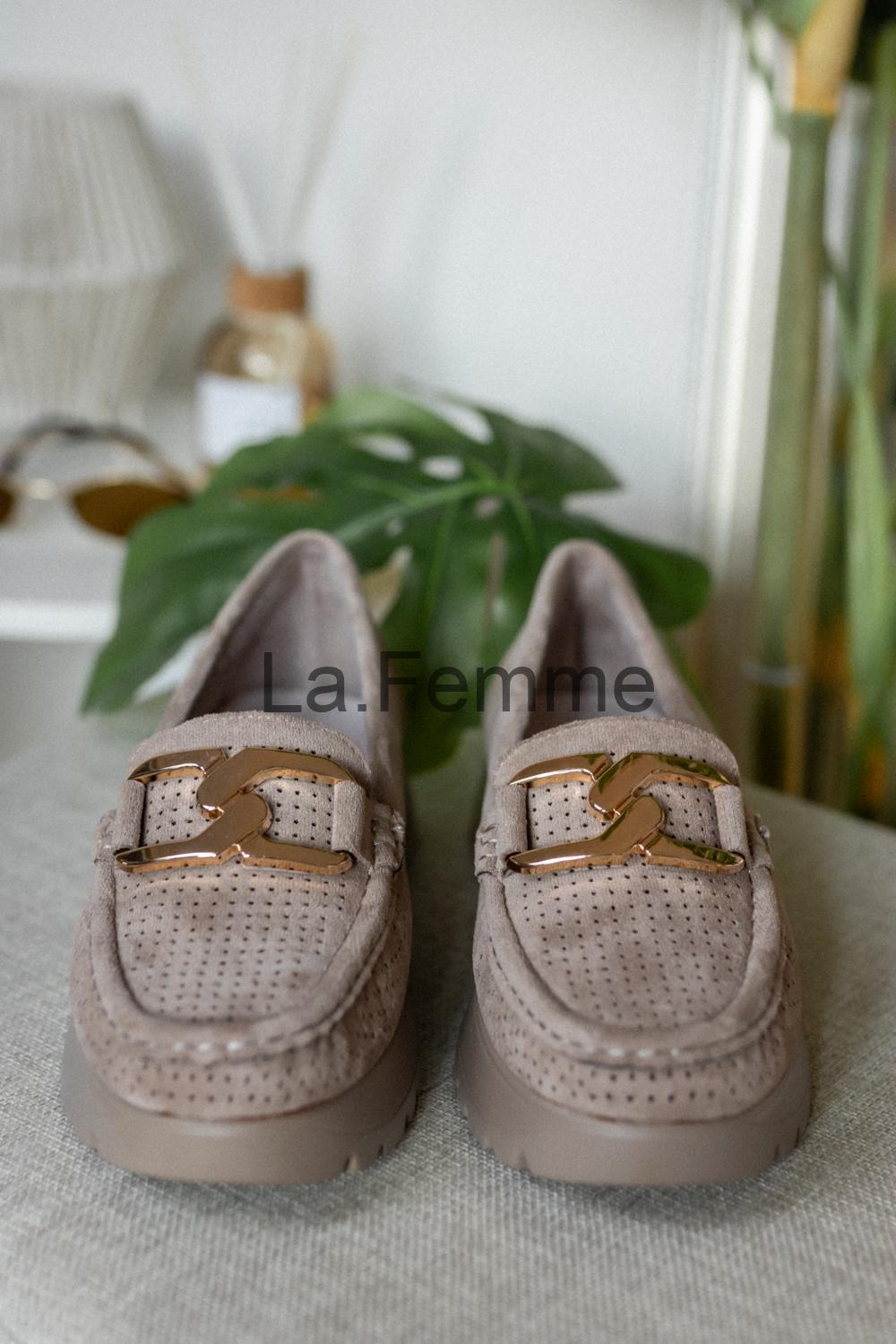 Elegantní dámské mokasíny, beige