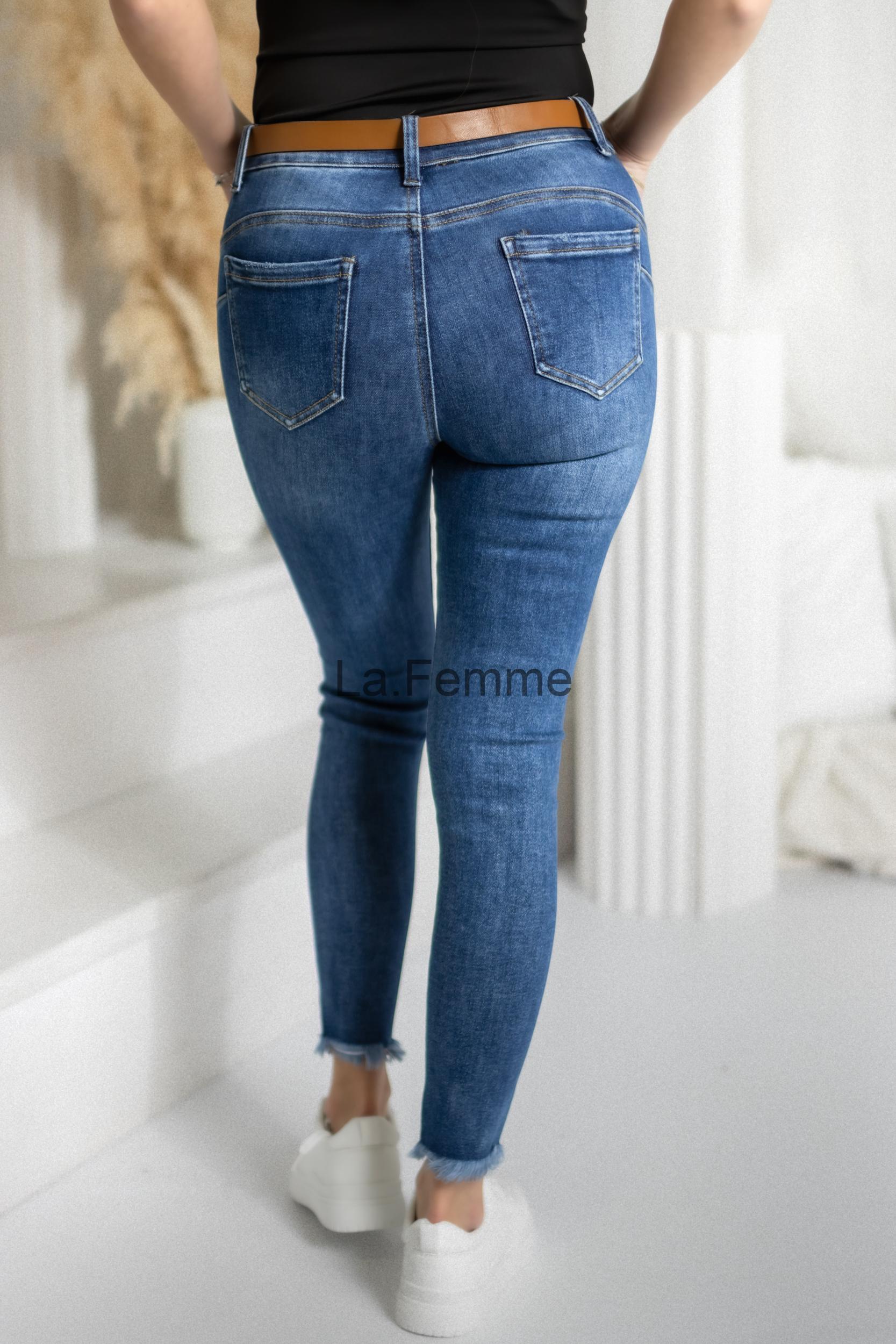 Dámské Skinny džíny push up - tmavě modré