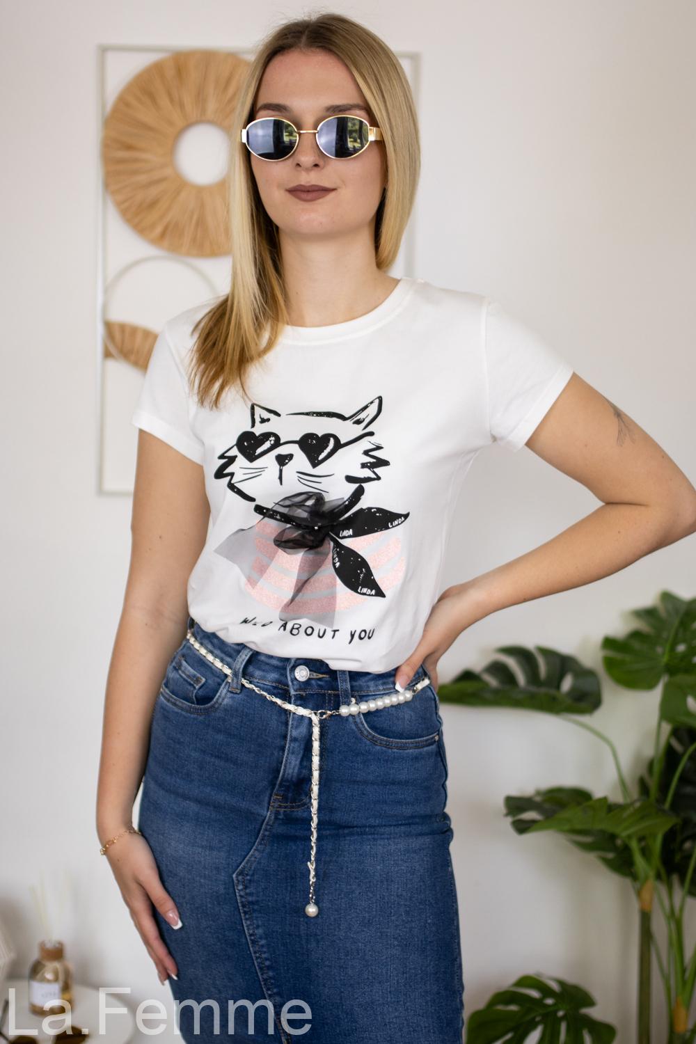 Dámské tričko Miss Kitty, white