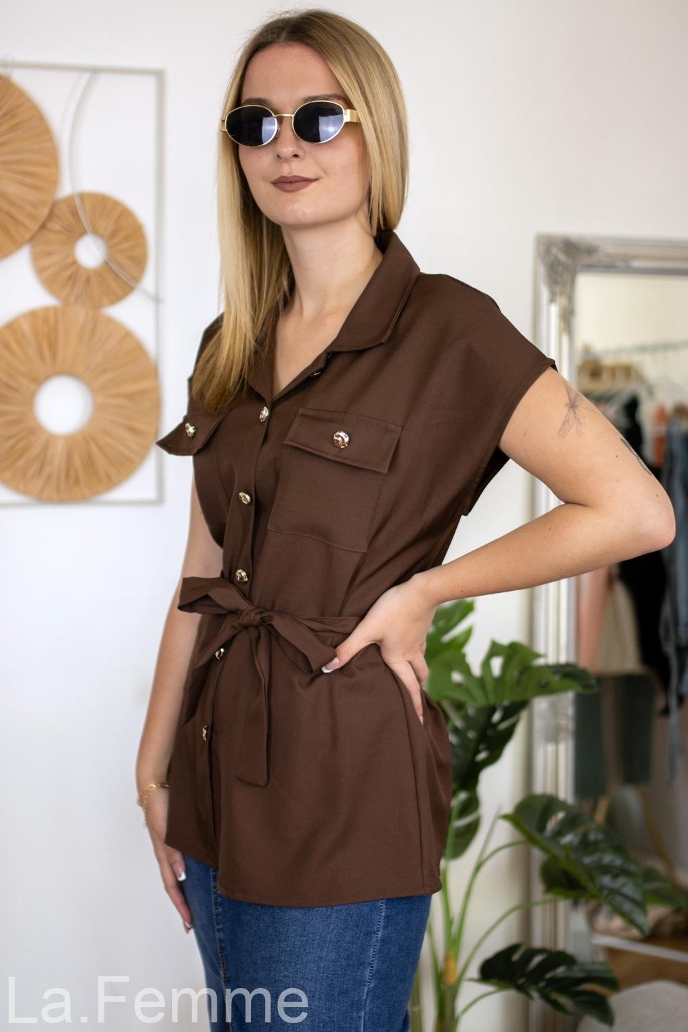Dámská košilová vesta Daisy, brown