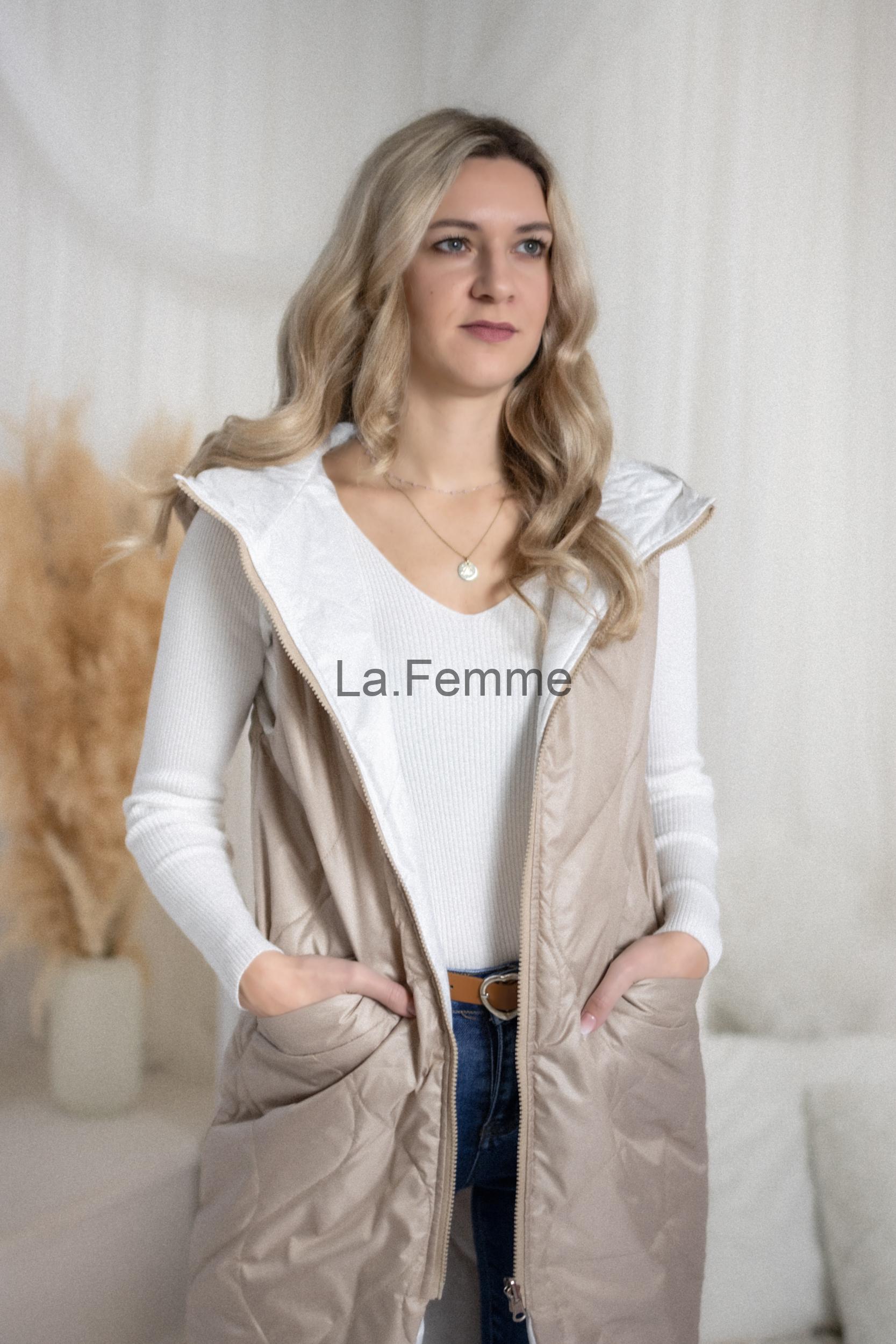 Oboustranná dámská vesta Maya, Beige-White 