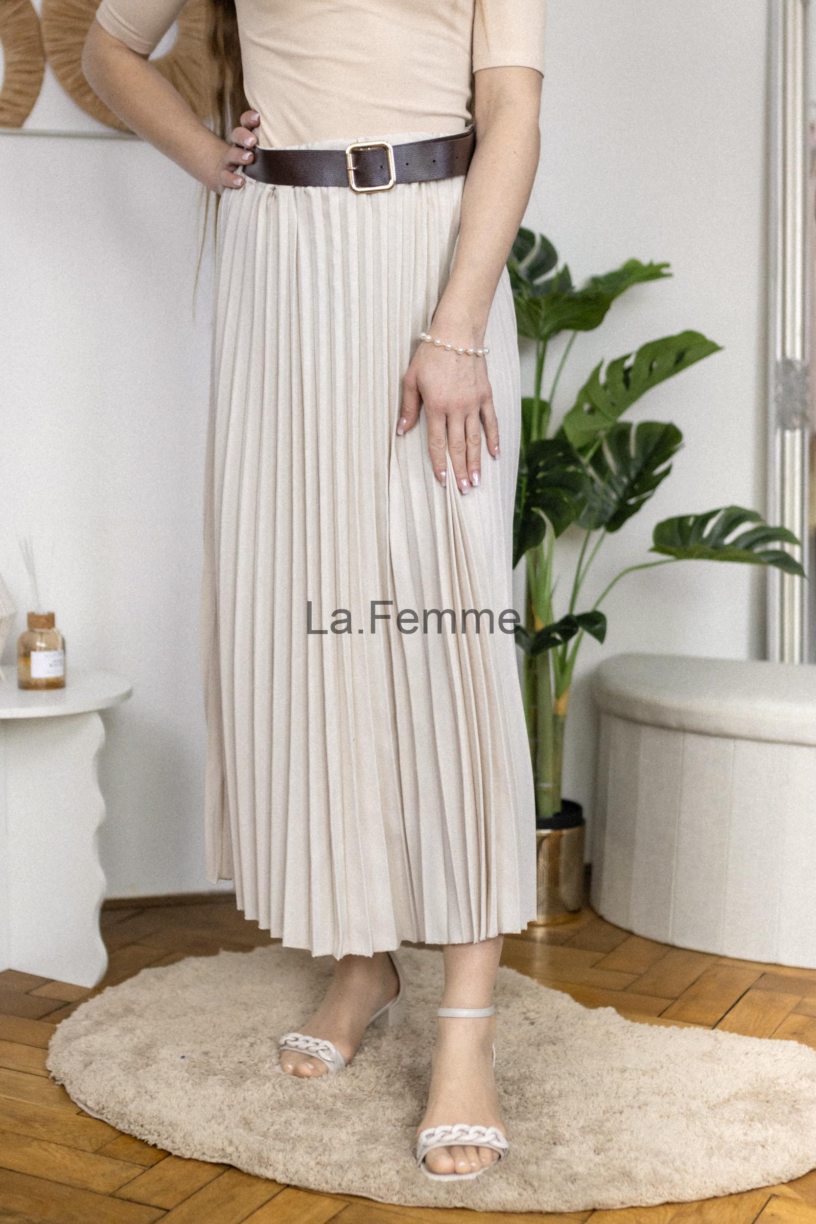 Plísovaná sukně, beige