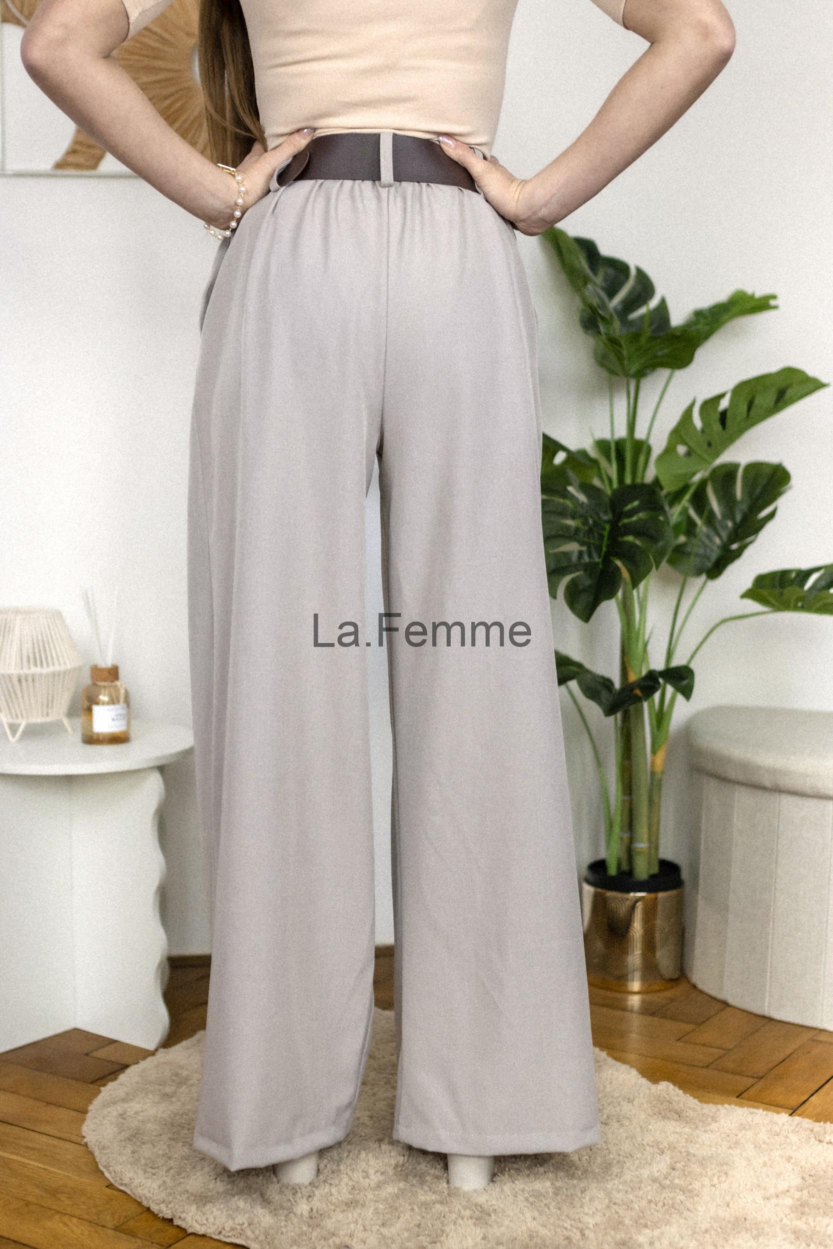 elegantní kalhoty wide leg, beige