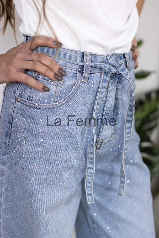 Dámské třpytivé džíny Paris Sparkle, světle modré