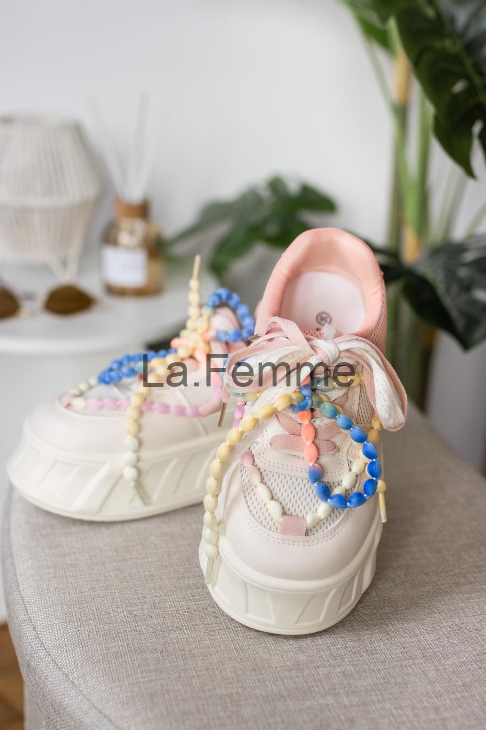 Dámské tenisky Playful Style, beige/pink