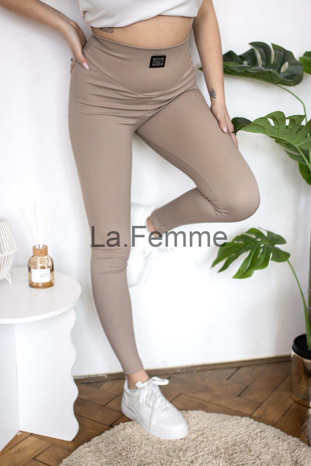 Dámské žebrované legíny Aria, beige