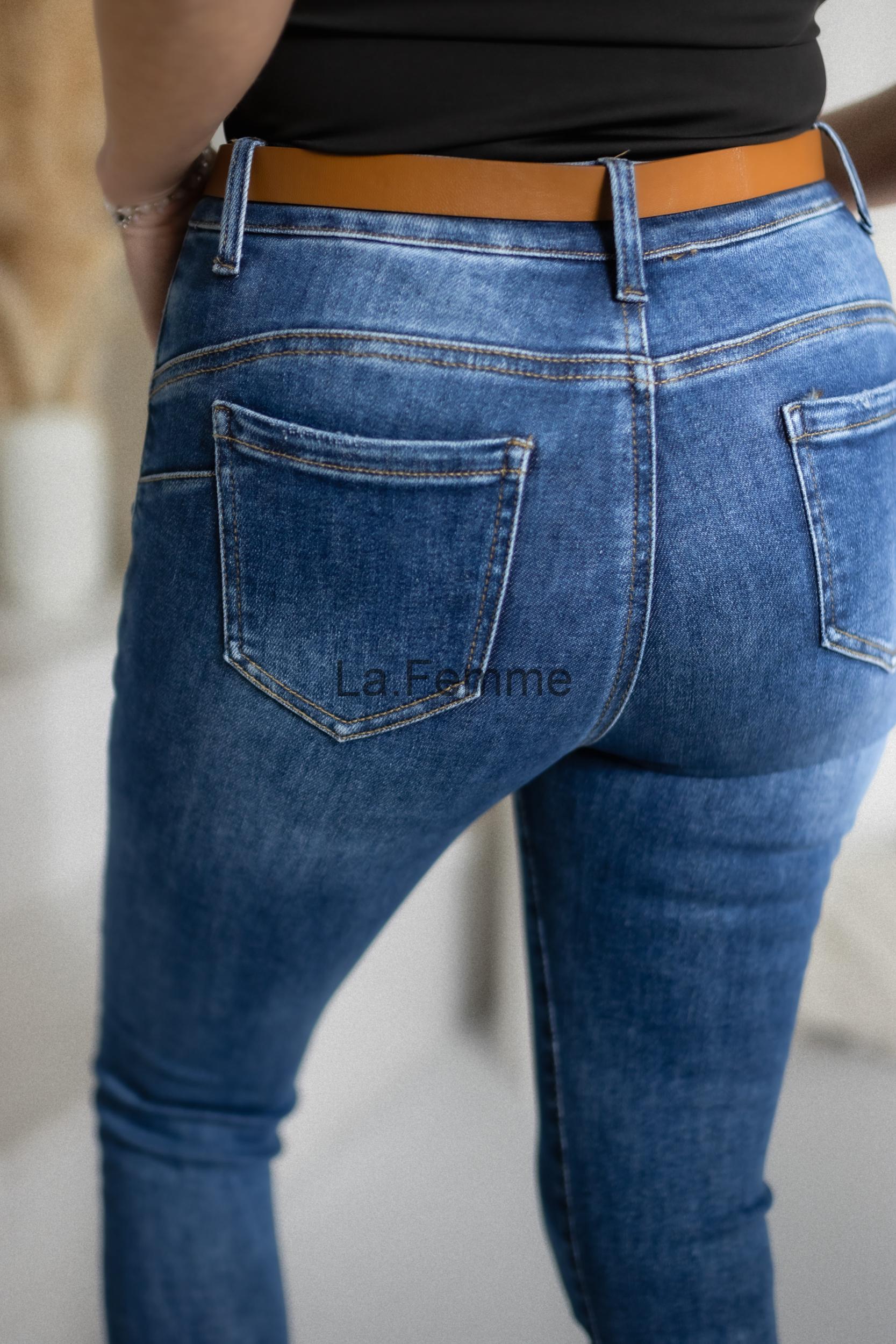 Dámské Skinny džíny push up - tmavě modré