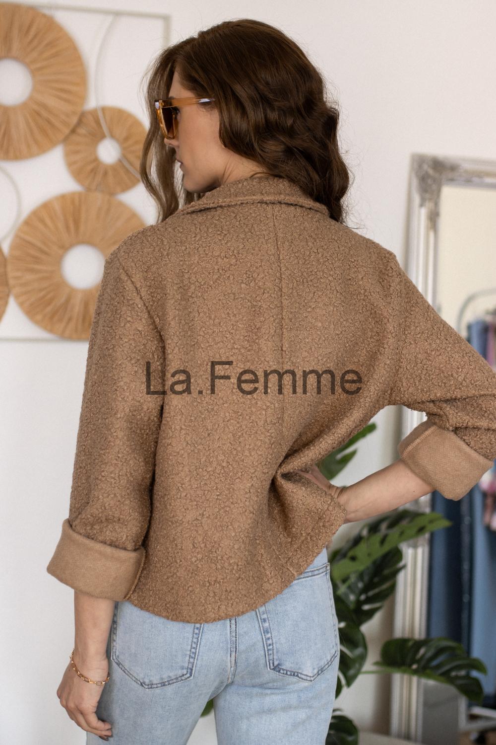 Krátký beránkový kabátek Elissa, light brown