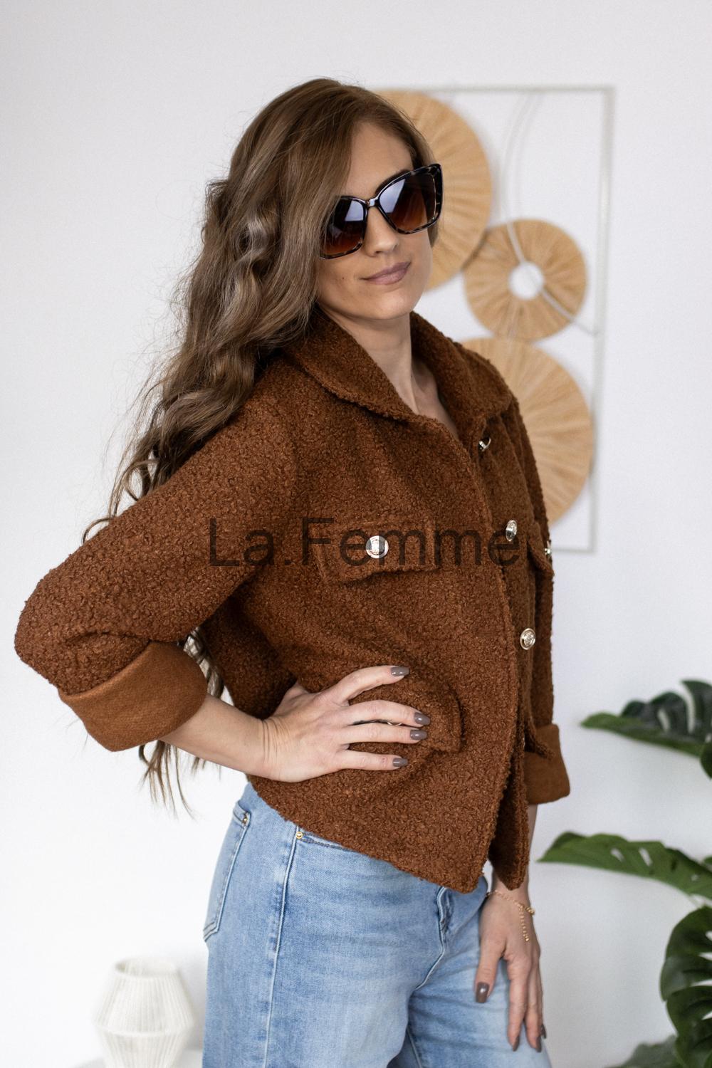 Krátký beránkový kabátek Elissa, brown