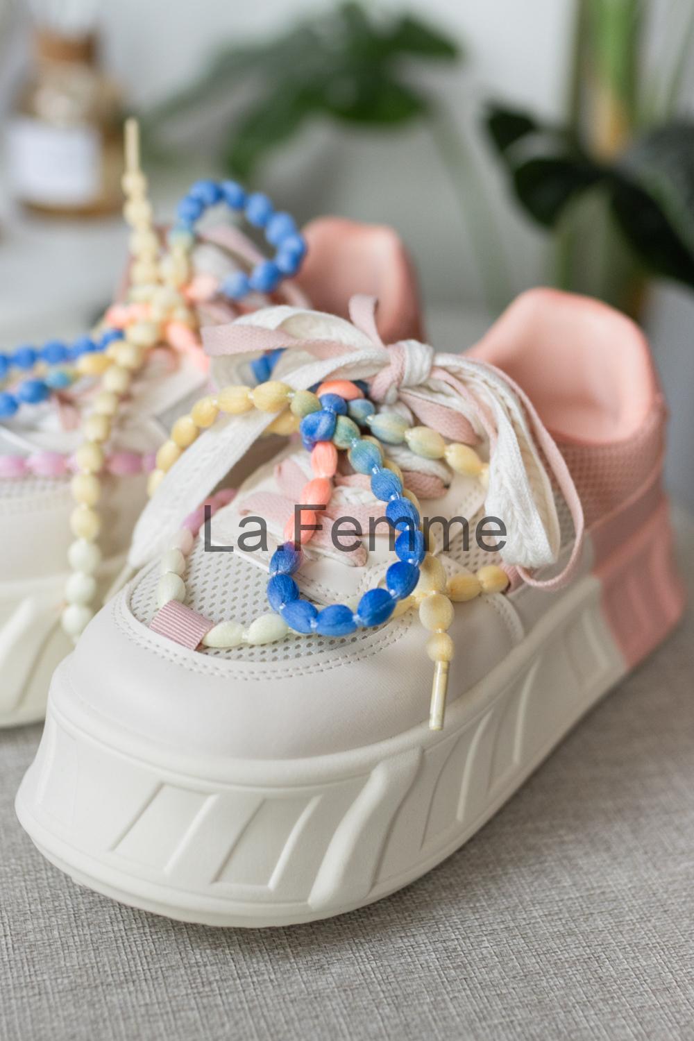 Dámské tenisky Playful Style, beige/pink