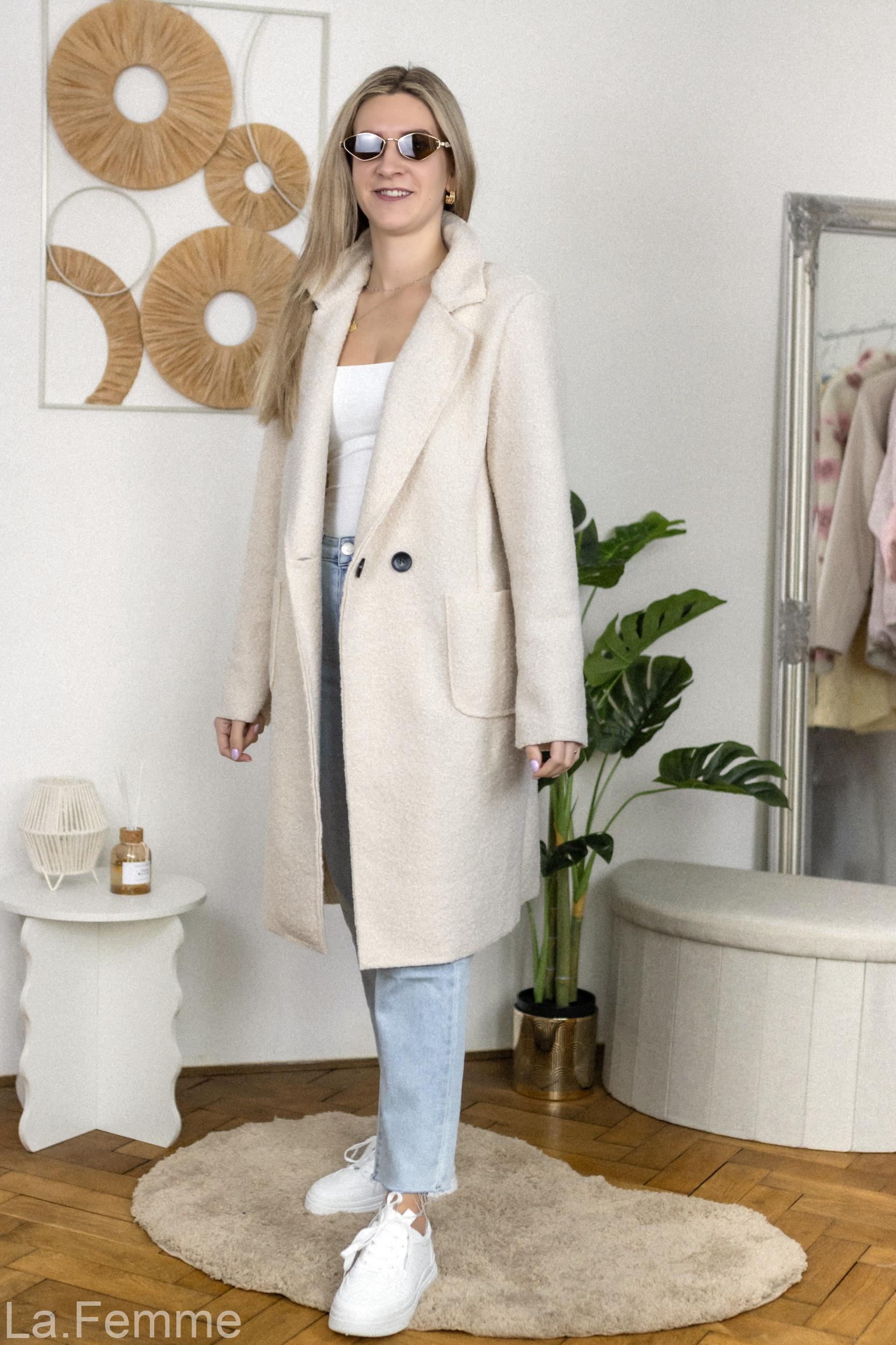 Beránkový kabátek Isabel, beige