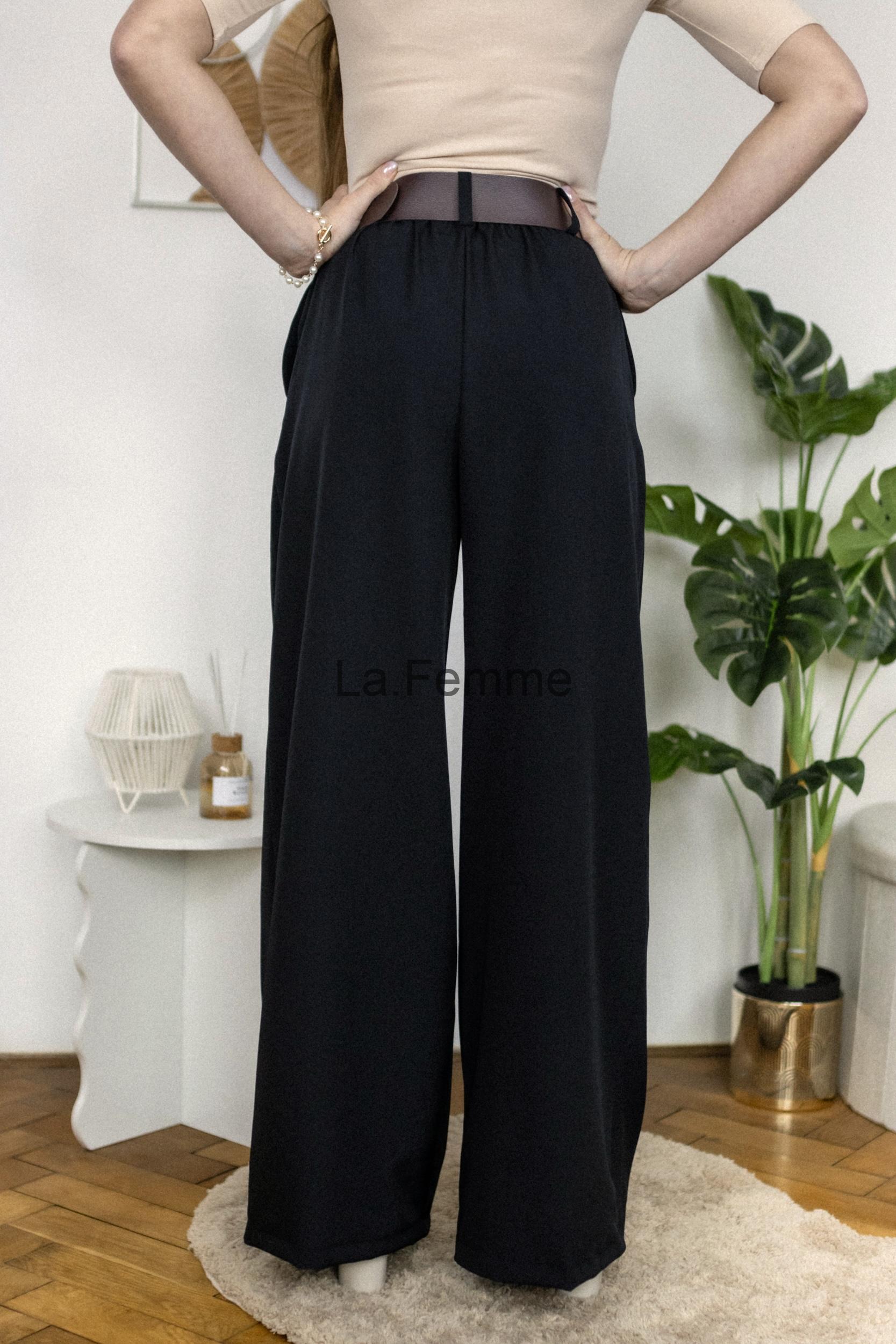 elegantní kalhoty wide leg, black