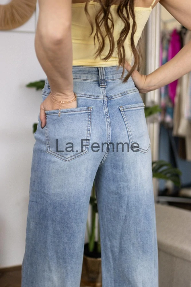 Dámské Džíny wide leg Mary, světle modré