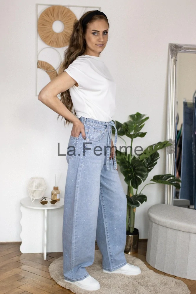 Dámské třpytivé džíny Paris Sparkle, světle modré