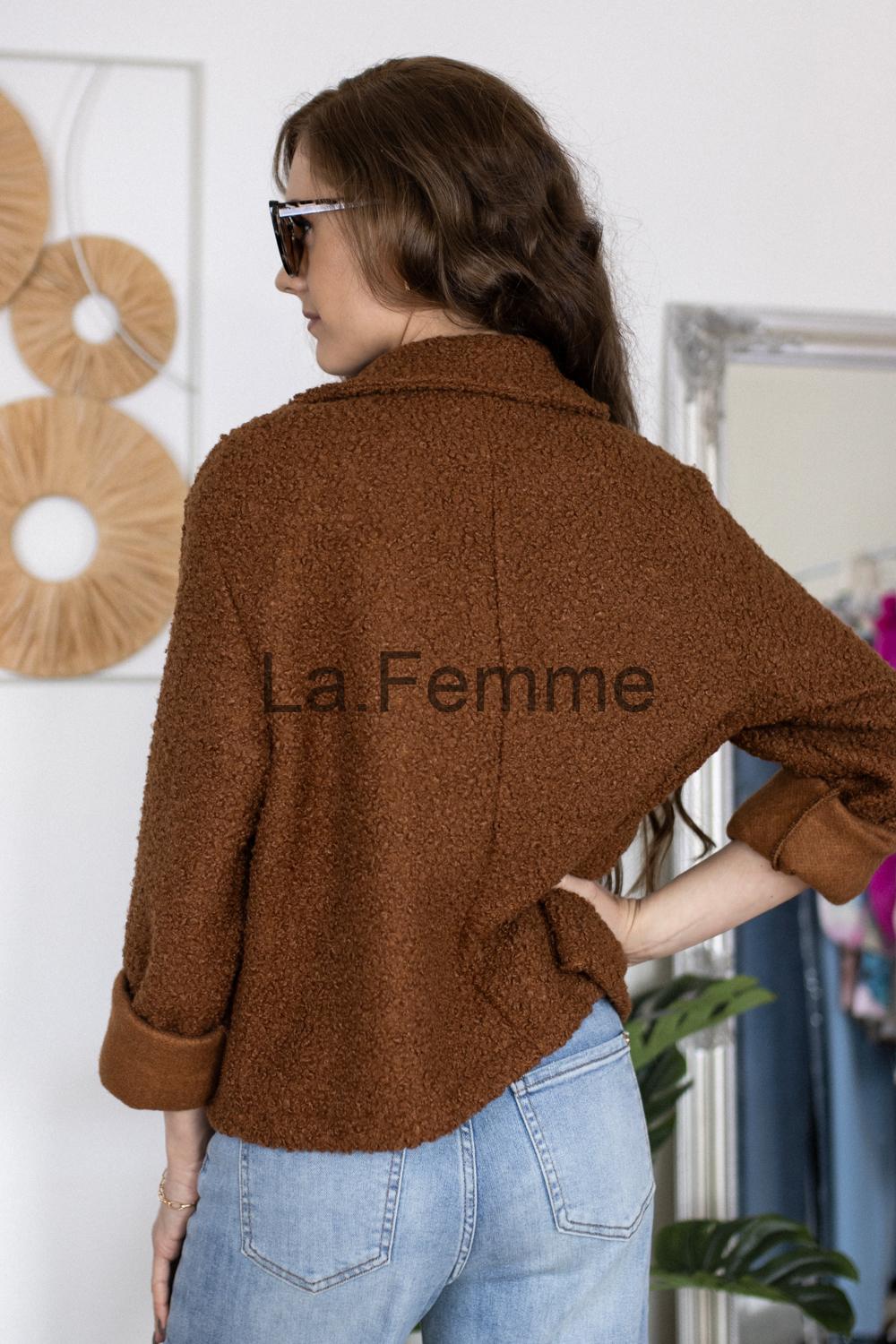 Krátký beránkový kabátek Elissa, brown