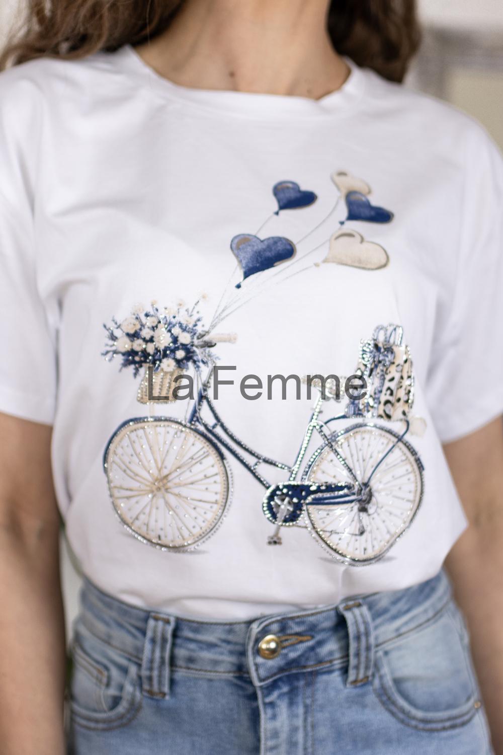 Dámské tričko Blue Bike, white