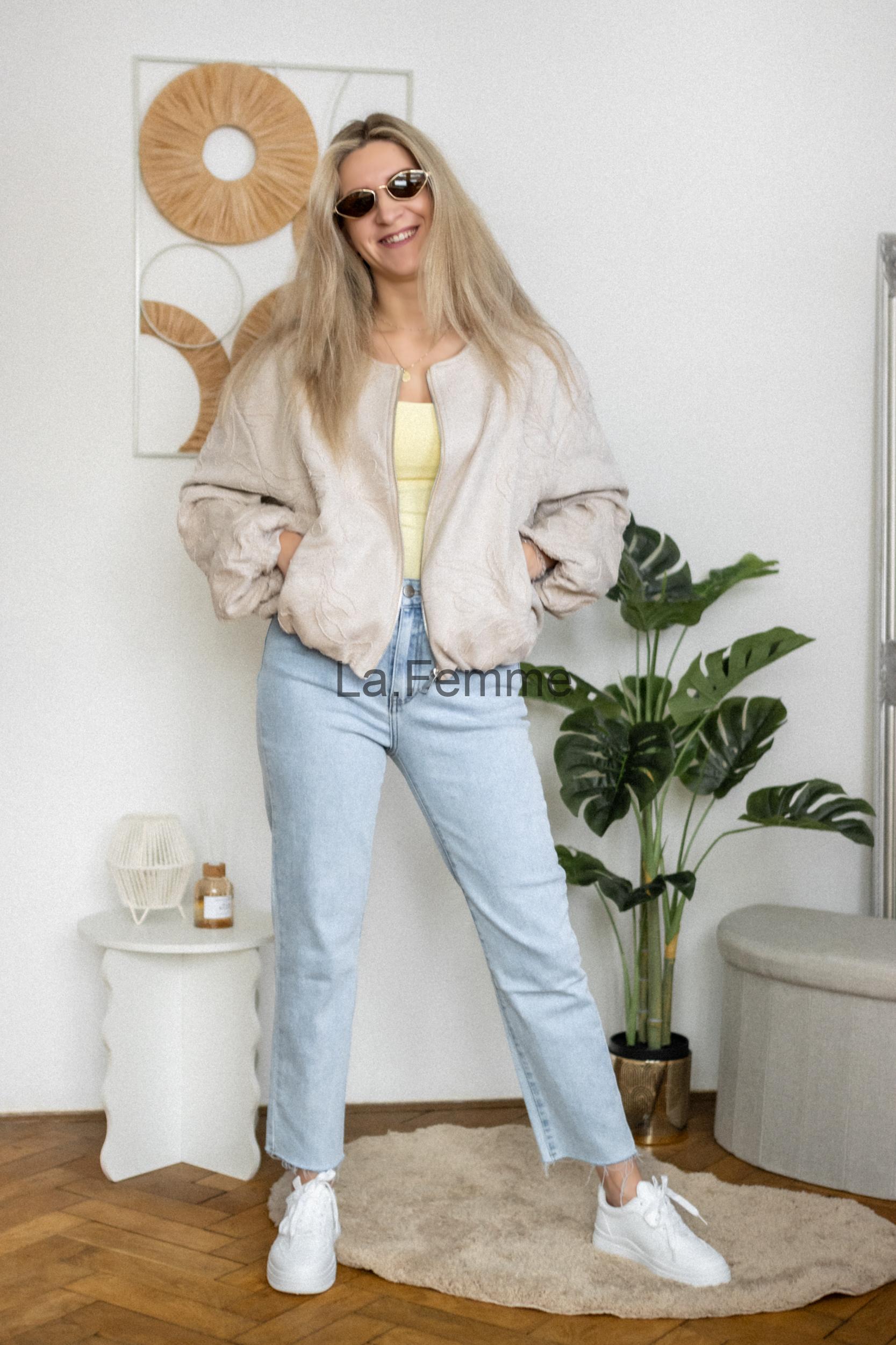 Bomber bunda Camille, beige