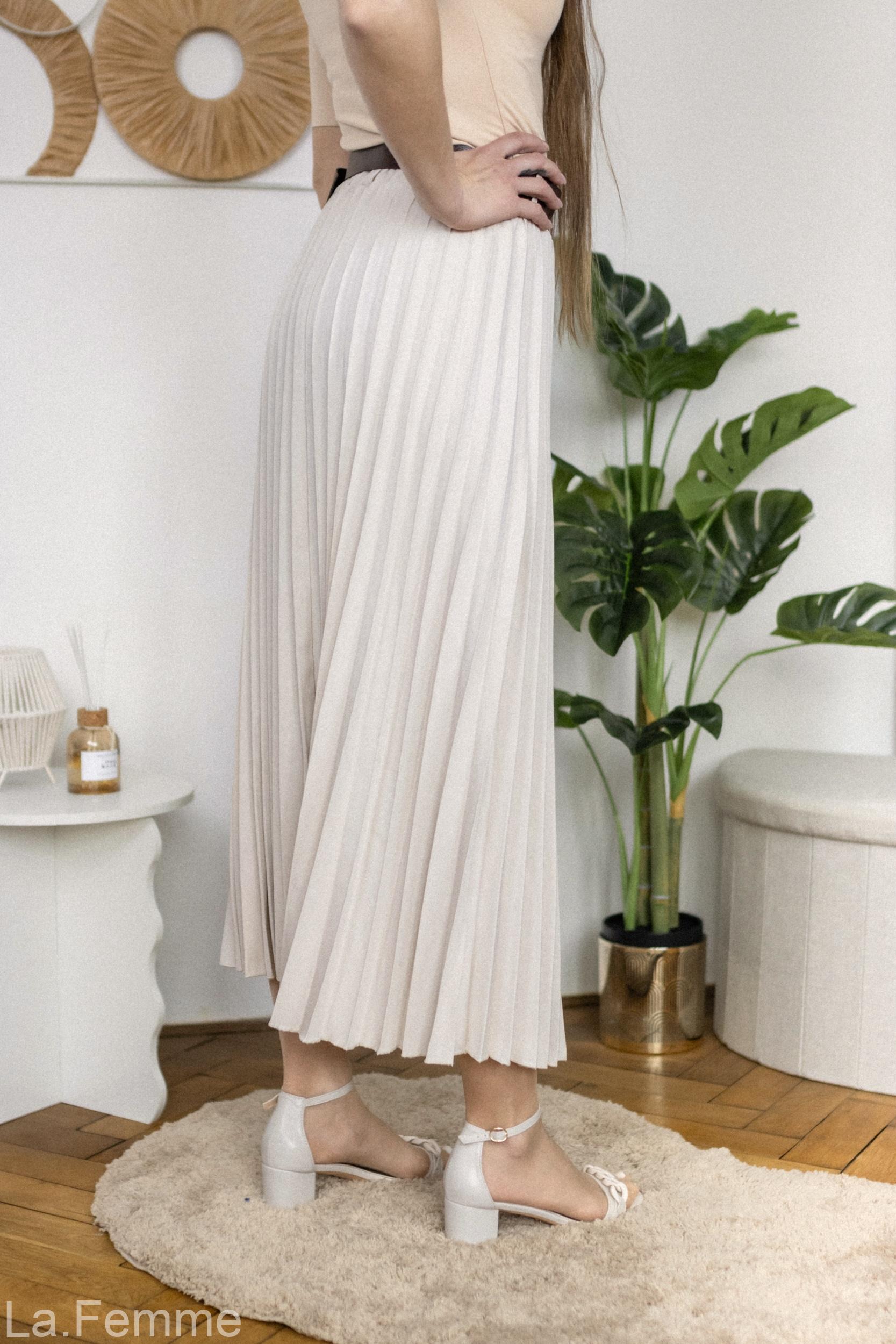 Plísovaná sukně, beige