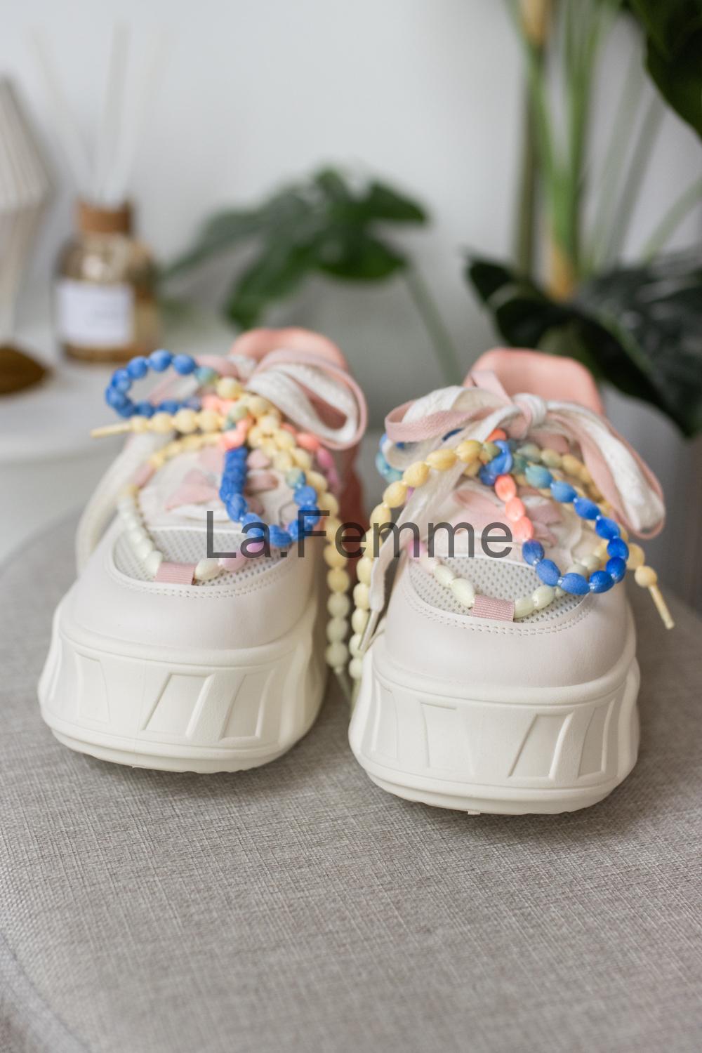 Dámské tenisky Playful Style, beige/pink