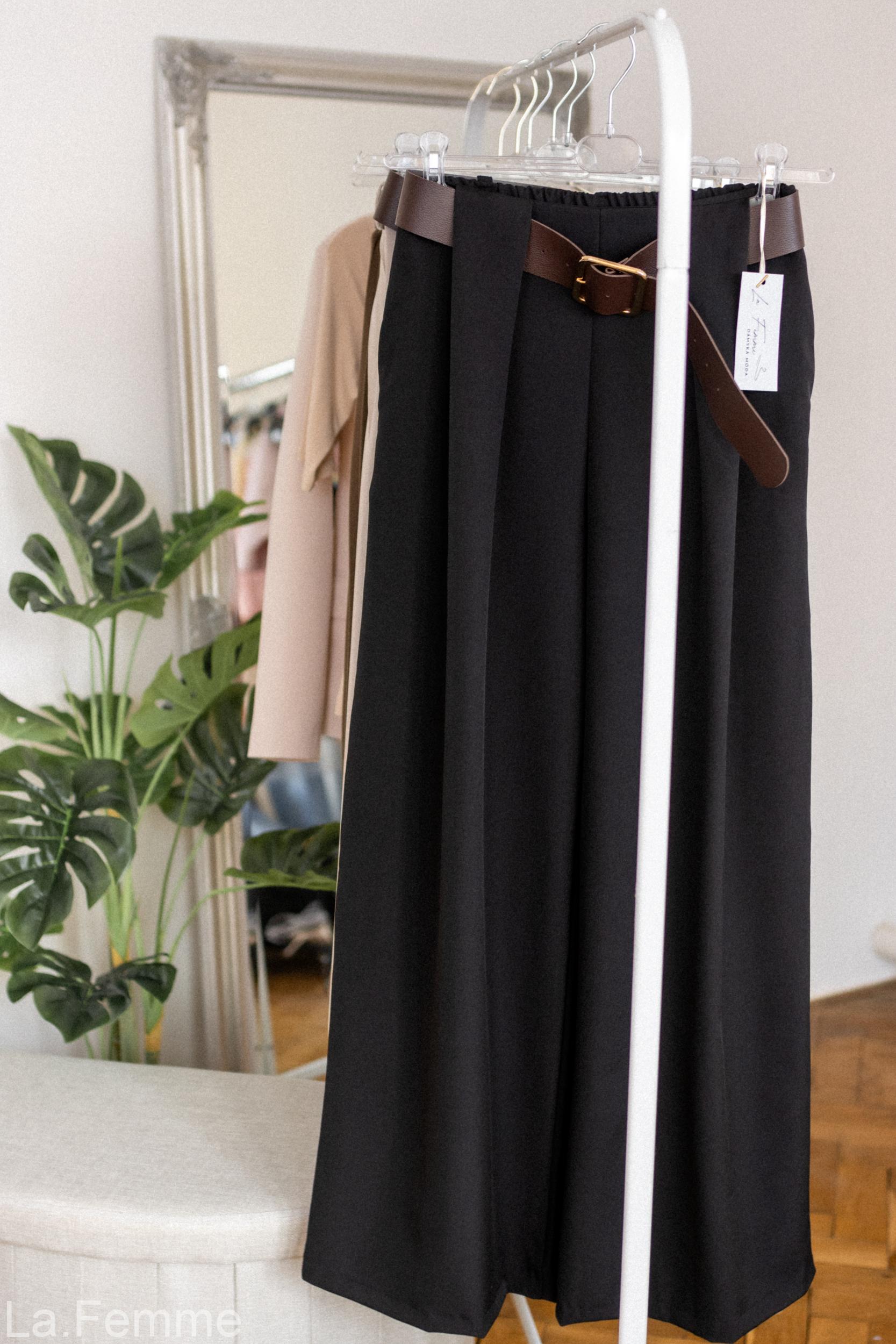 elegantní kalhoty wide leg, black